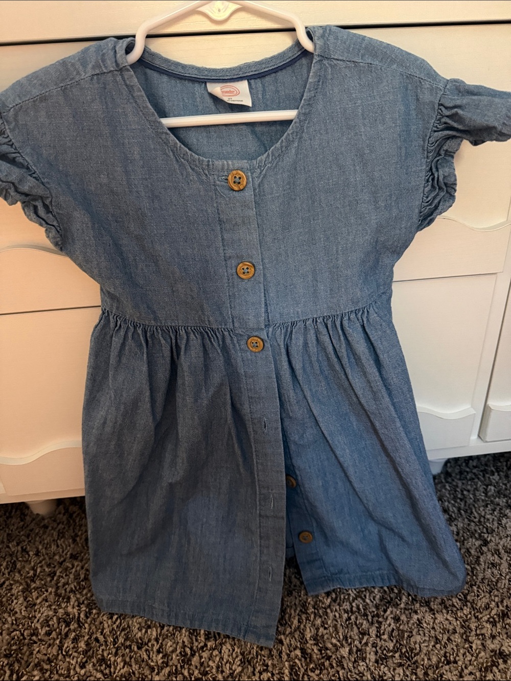 wonder nation Blue Chambray Button-Front Dress